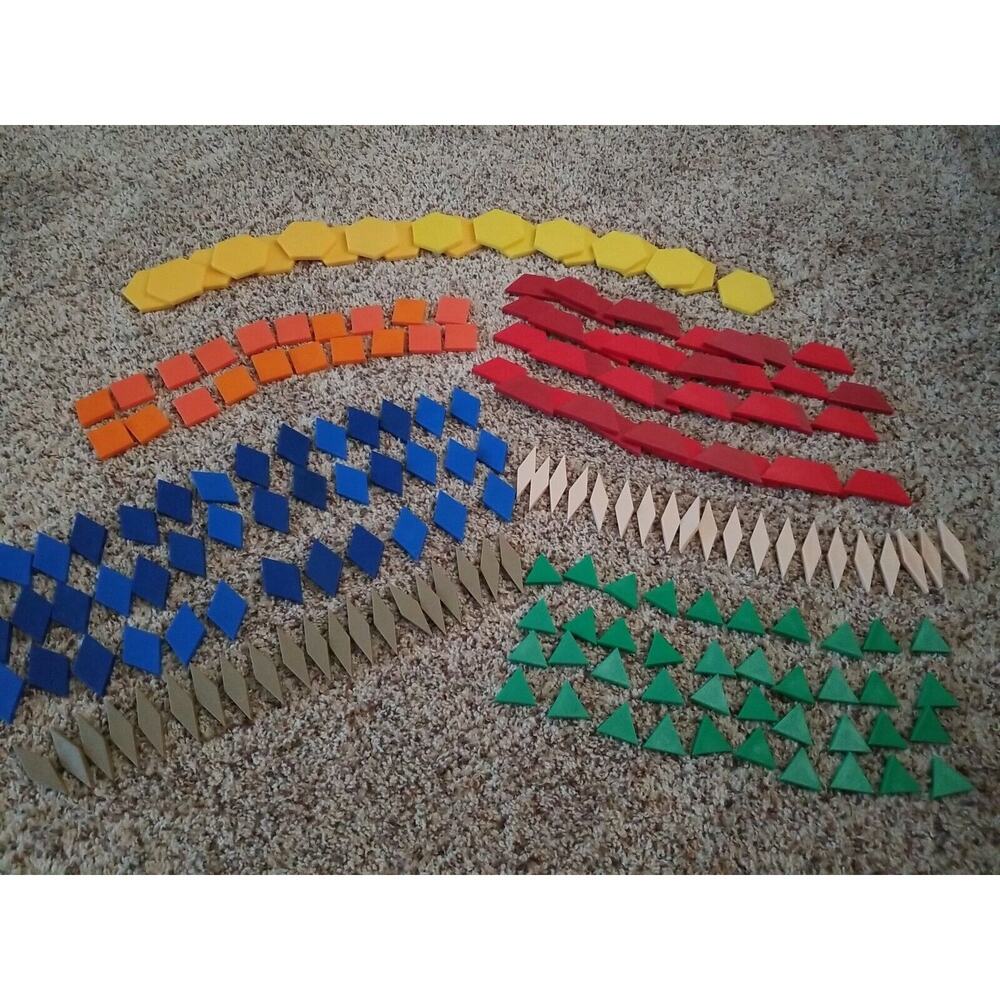 Pattern Blocks Lot of 200 Math Manipulative‎ Learning Home School Multicolor